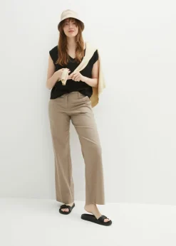 bonprix bonprix Blusa de manga corta con escote en V Negro Hot