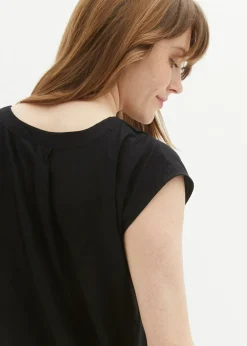 bonprix bonprix Blusa de manga corta con escote en V Negro Hot