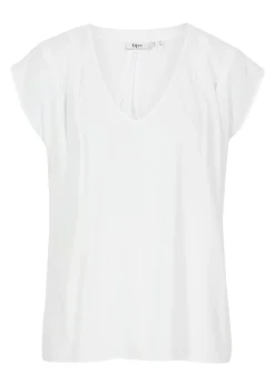bonprix bonprix Blusa de manga corta con escote en V Blanco