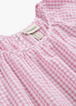 bonprix bonprix Blusa de manga corta de algodón puro Malva-blanco Clearance