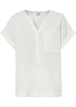 bonprix bonprix Blusa de manga corta de muselina naranja oscuro New