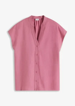 bonprix bonprix Blusa de manga corta de mezcla de lino vaporoso sorbete de frutos rojos New