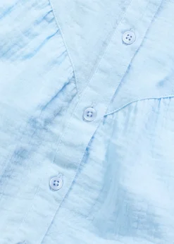 bonprix bonprix Blusa de manga corta de muselina Azul claro Outlet
