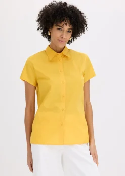 bonprix bonprix Blusa de manga corta de popelín azafrán
