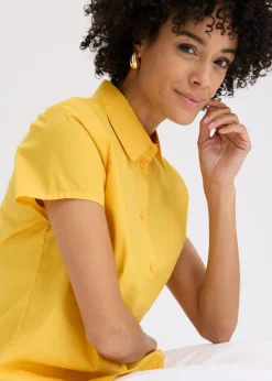 bonprix bonprix Blusa de manga corta de popelín azafrán
