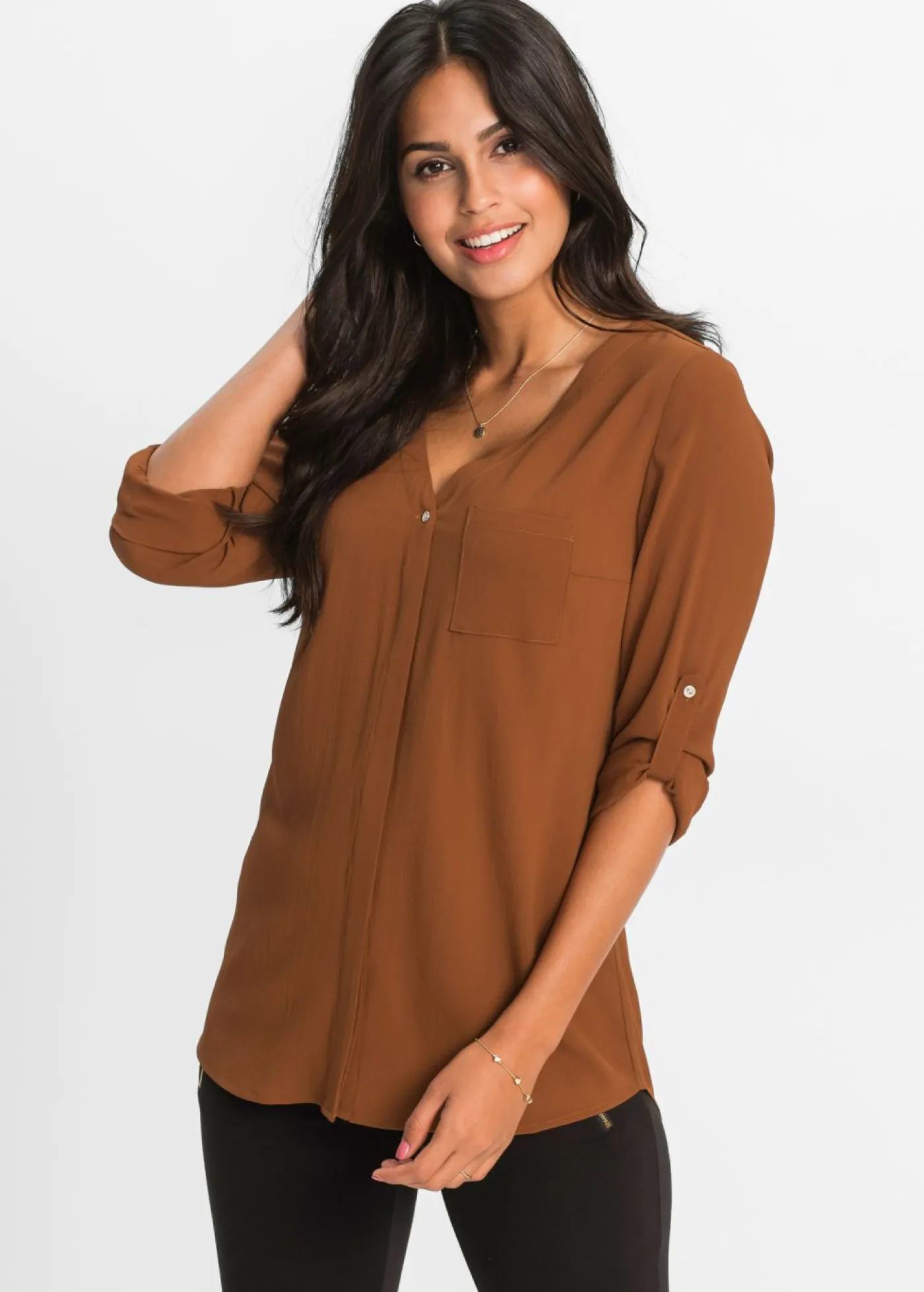 bonprix bonprix Blusa de manga larga Coñac Clearance
