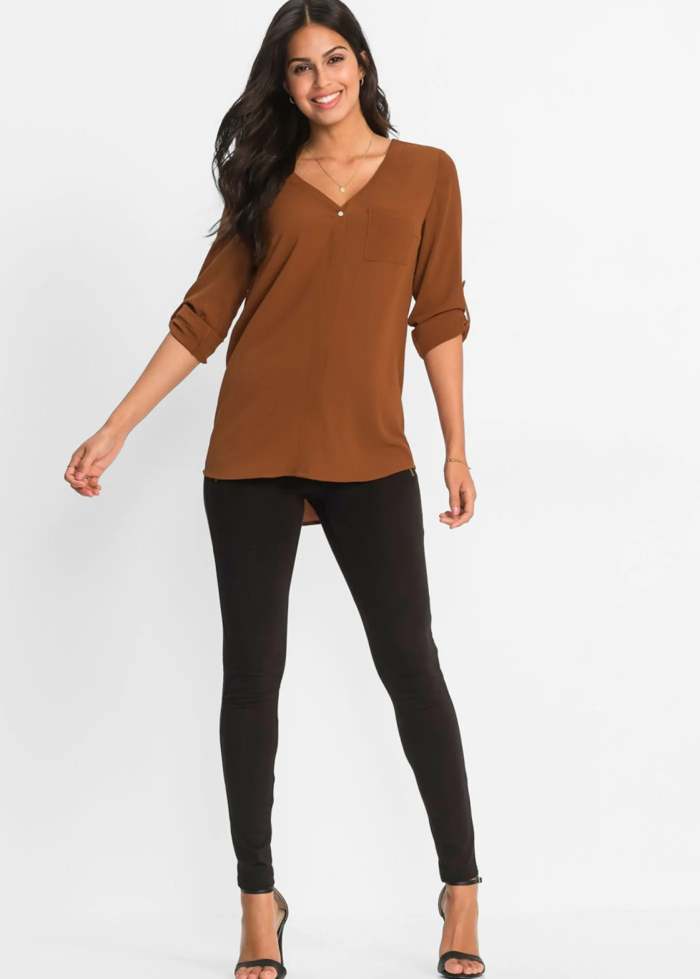 bonprix bonprix Blusa de manga larga Coñac Clearance