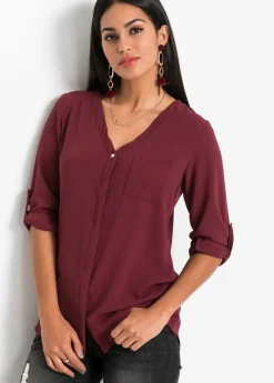 bonprix bonprix Blusa de manga larga Granate Hot