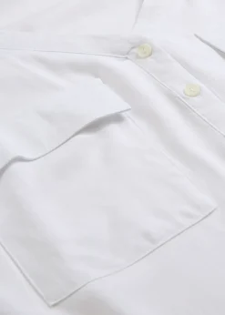 bonprix bonprix Blusa de manga larga con escote en V de viscosa fluida Blanco New