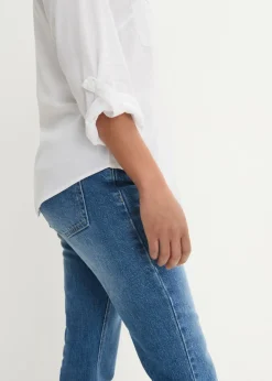bonprix bonprix Blusa de manga larga con escote en V de viscosa fluida Blanco New