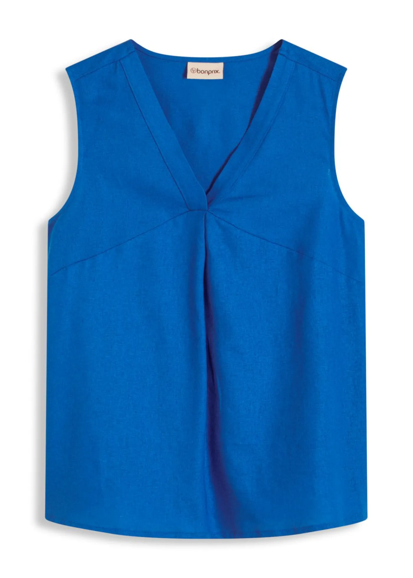 bonprix bonprix Blusa de mezcla de lino vaporoso Azul ártico Sale