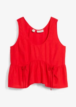 bonprix bonprix Blusa de mezcla de lino vaporoso fresa Clearance