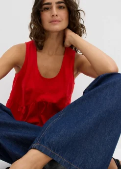 bonprix bonprix Blusa de mezcla de lino vaporoso fresa Clearance