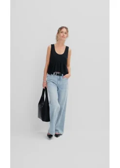 bonprix bonprix Blusa de mezcla de lino vaporoso Negro Discount