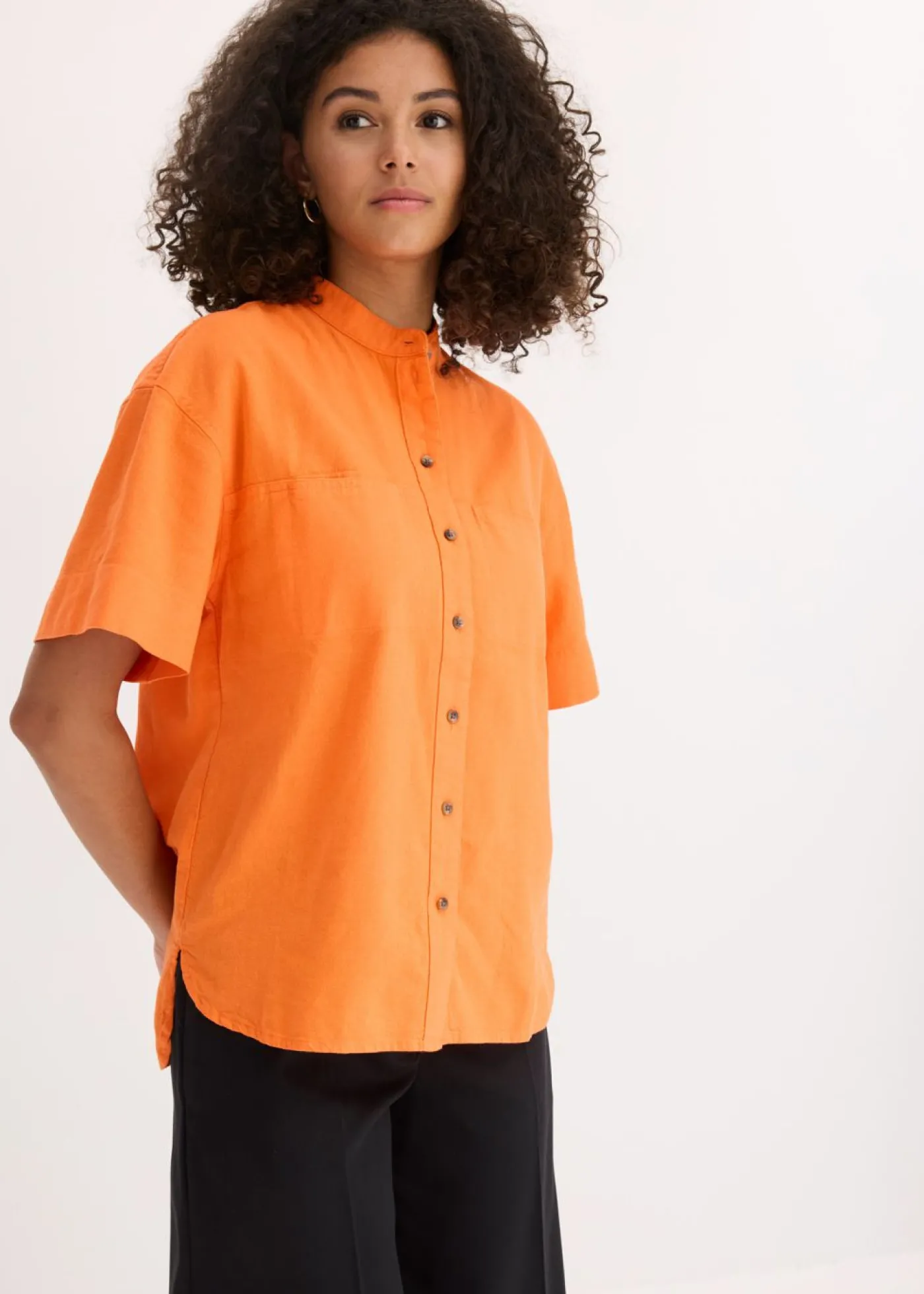 bonprix bonprix Blusa de mezcla de viscosa fina mango Hot