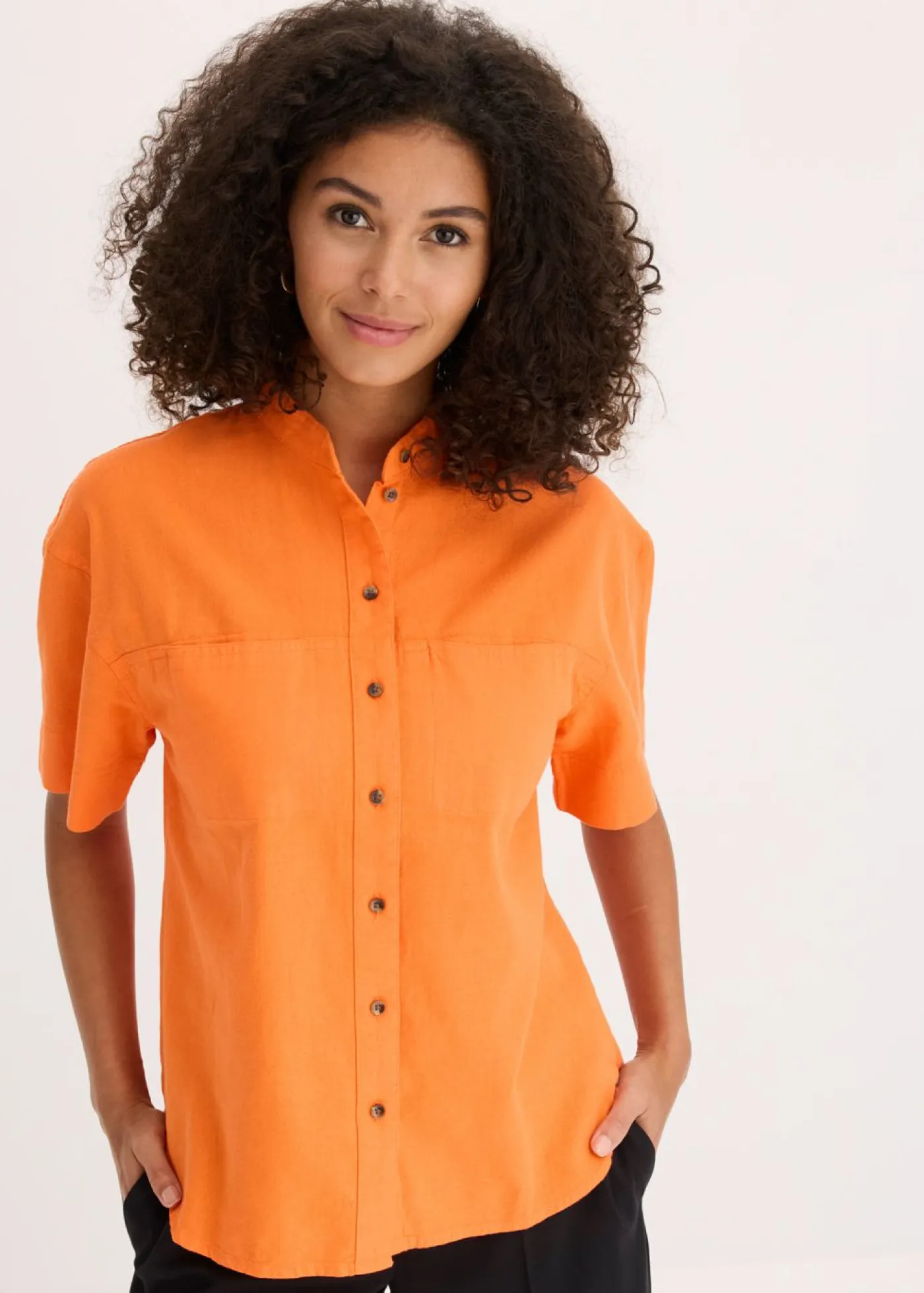 bonprix bonprix Blusa de mezcla de viscosa fina mango Hot
