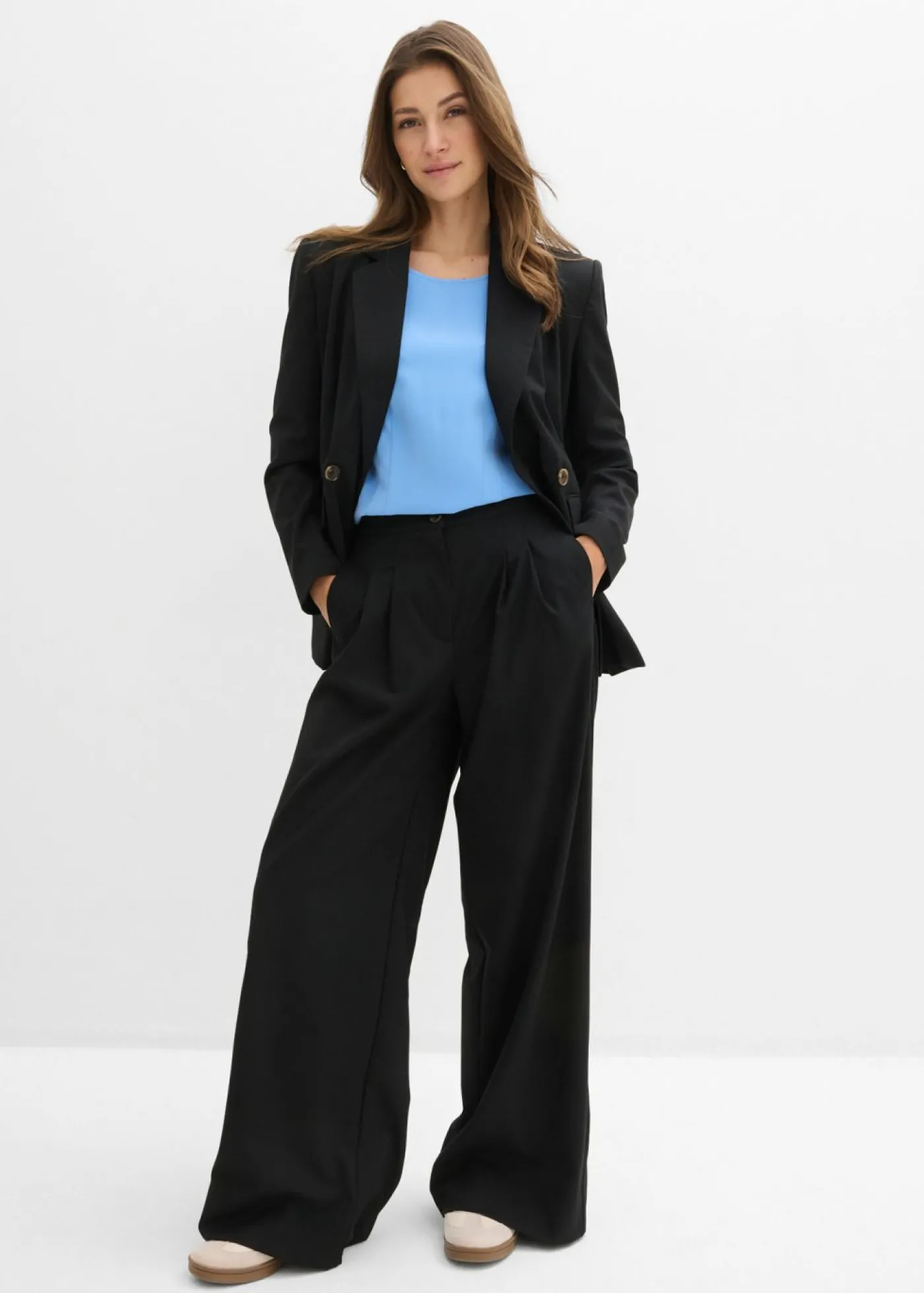 bonprix bonprix Blusa de mezcla de viscosa fluida azul provenzal Outlet