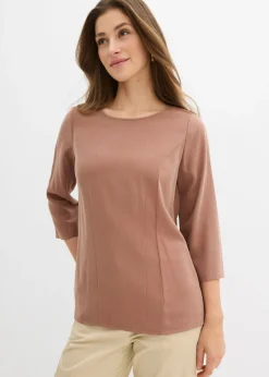 bonprix bonprix Blusa de mezcla de viscosa fluida Marrón castaño Best