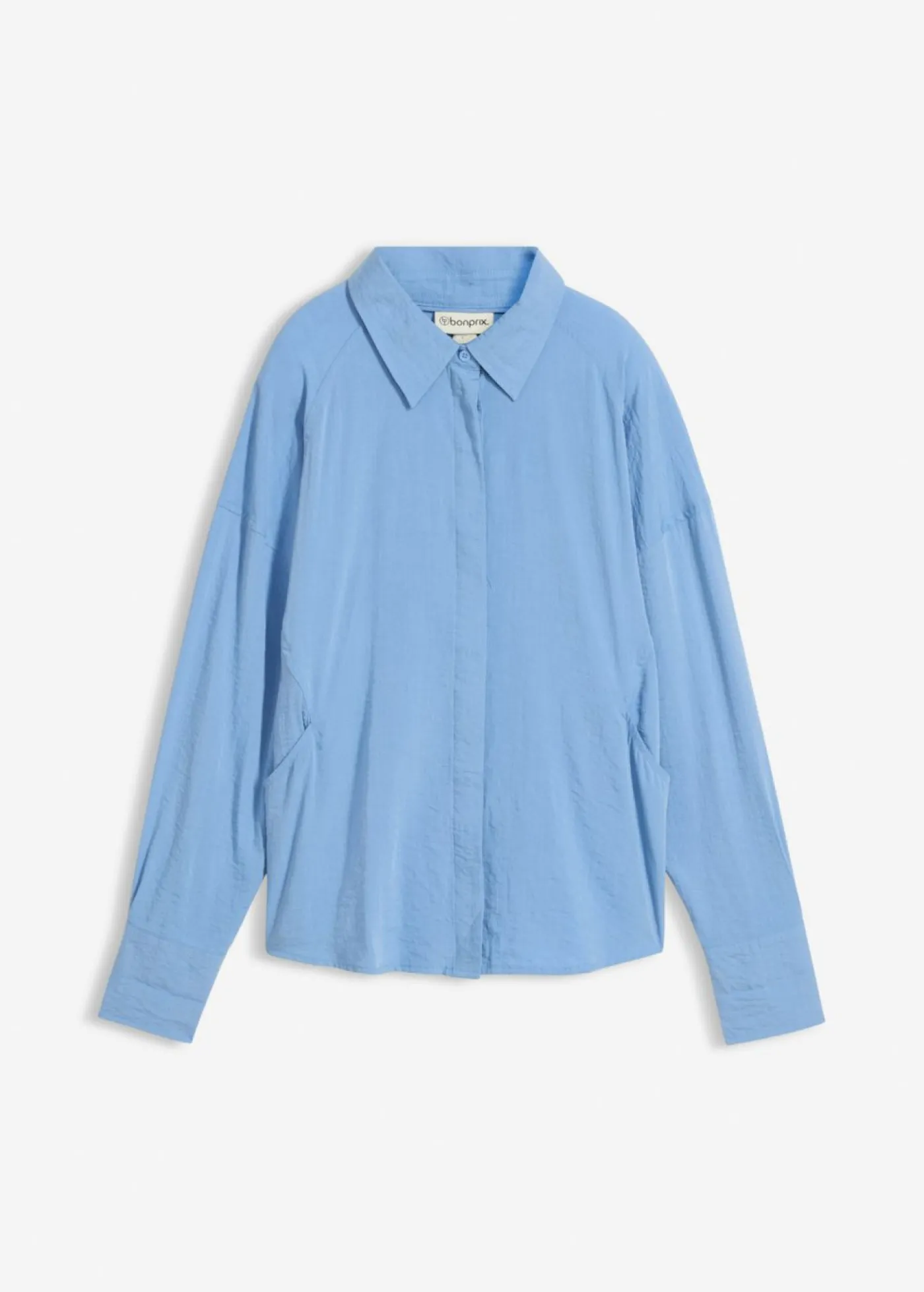 bonprix bonprix Blusa de mezcla de viscosa con bolsillos azul provenzal Sale