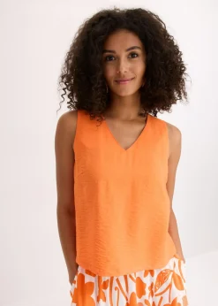 bonprix bonprix Blusa de mezcla de viscosa suave mango Online