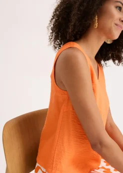 bonprix bonprix Blusa de mezcla de viscosa suave mango Online
