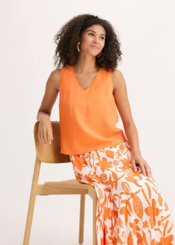 bonprix bonprix Blusa de mezcla de viscosa suave mango Online