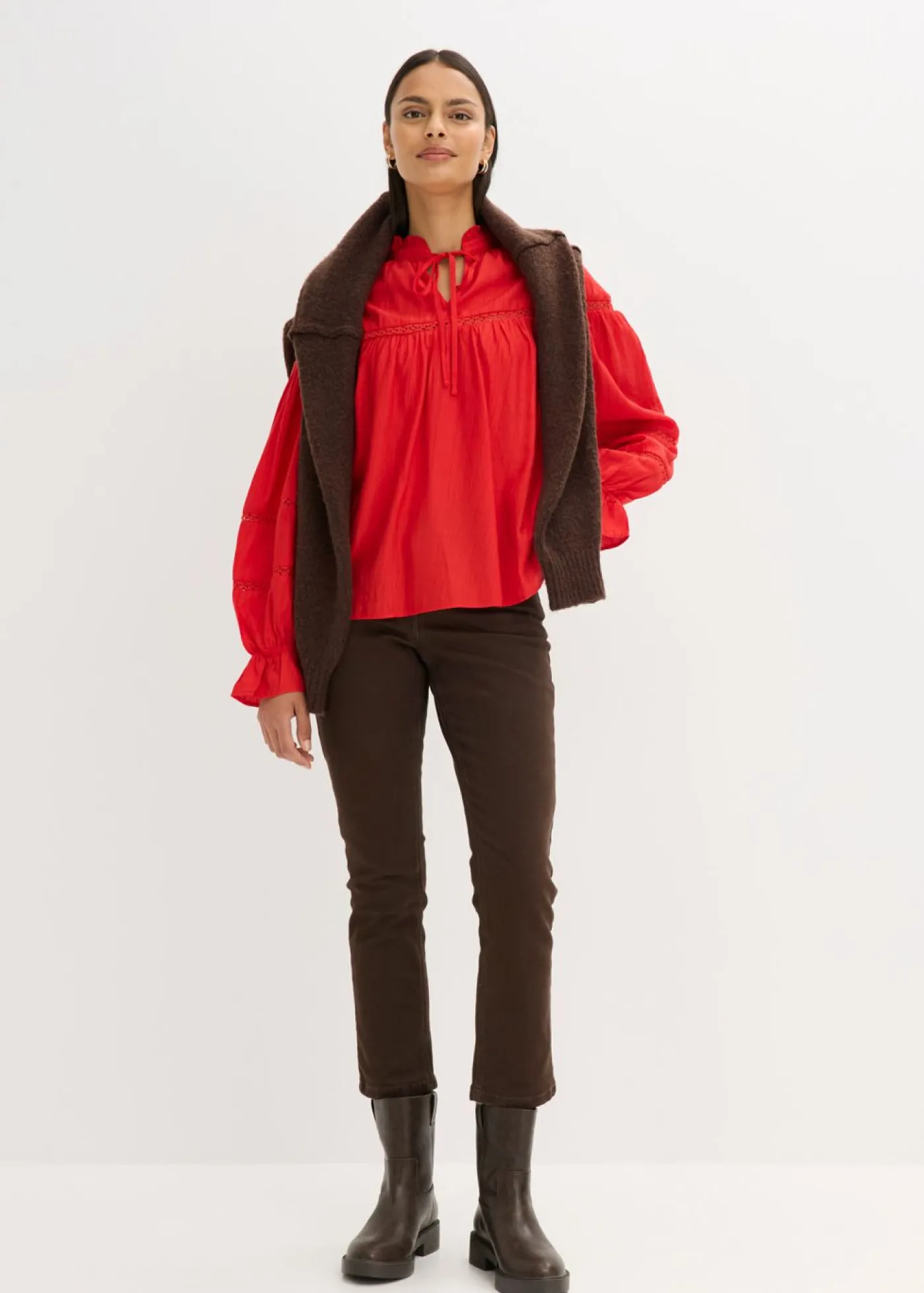 bonprix bonprix Blusa de mezcla de viscosa fina rojo lava Best