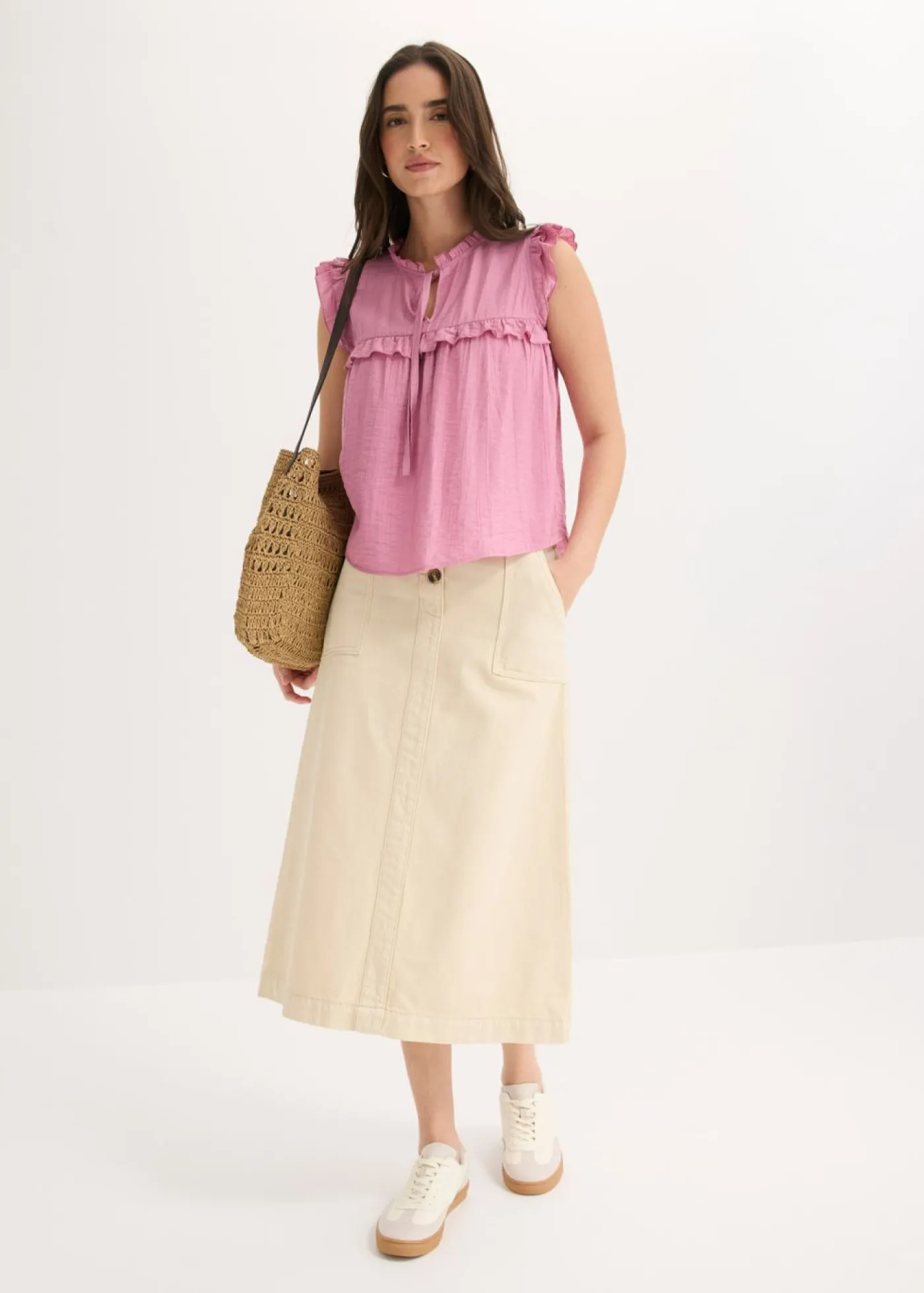 bonprix bonprix Blusa de mezcla de viscosa Malva Clearance