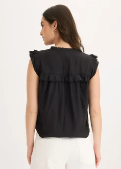 bonprix bonprix Blusa de mezcla de viscosa Negro Online