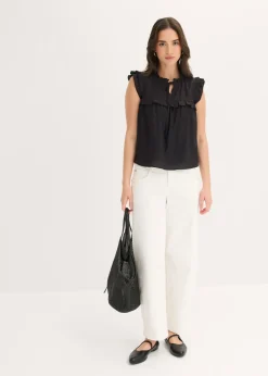 bonprix bonprix Blusa de mezcla de viscosa Negro Online