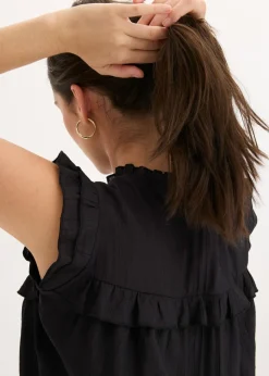 bonprix bonprix Blusa de mezcla de viscosa Negro Online