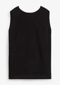 bonprix bonprix Blusa de mezcla de viscosa arrugada Negro Sale