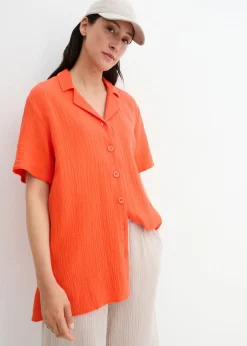 bonprix bonprix Blusa de muselina Rojo mandarina Hot