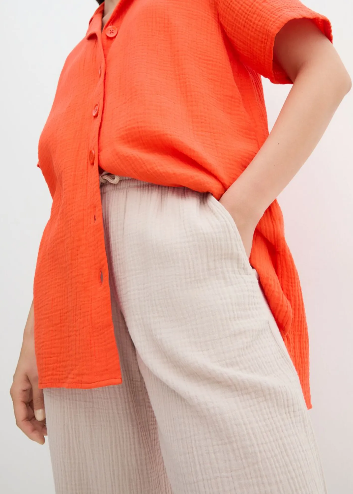 bonprix bonprix Blusa de muselina Rojo mandarina Hot