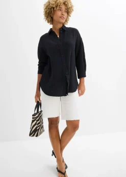 bonprix bonprix Blusa de muselina Negro Hot
