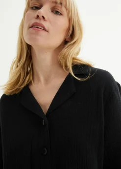 bonprix bonprix Blusa de muselina Negro Hot