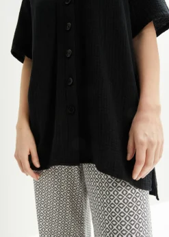 bonprix bonprix Blusa de muselina Negro Hot