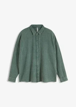 bonprix bonprix Blusa de muselina Verde grisáceo desgastado Sale