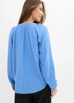bonprix bonprix Blusa de muselina suave azul provenzal Clearance