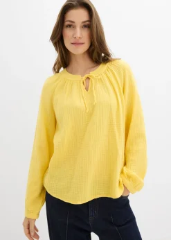 bonprix bonprix Blusa de muselina suave Amarillo New