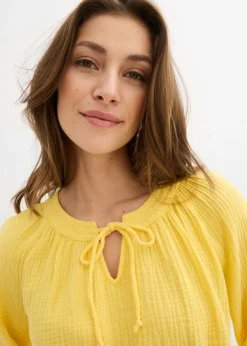 bonprix bonprix Blusa de muselina suave Amarillo New