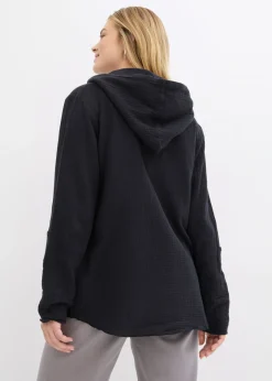 bonprix bonprix Blusa de muselina vaporosa Negro New