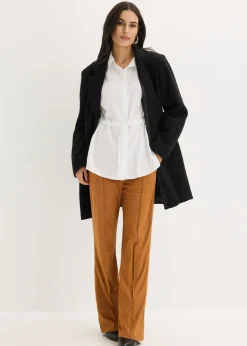 bonprix bonprix Blusa de popelín con pliegues Blanco Best