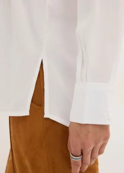 bonprix bonprix Blusa de popelín con pliegues Blanco Best