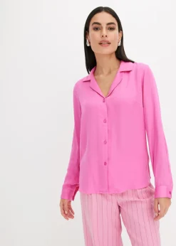 bonprix bonprix Blusa de satén fino Fucsia claro Sale