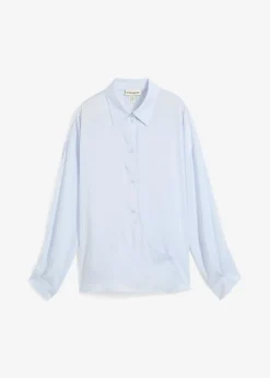 bonprix bonprix Blusa de satén fluido azul celeste Sale