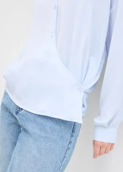 bonprix bonprix Blusa de satén fluido azul celeste Sale