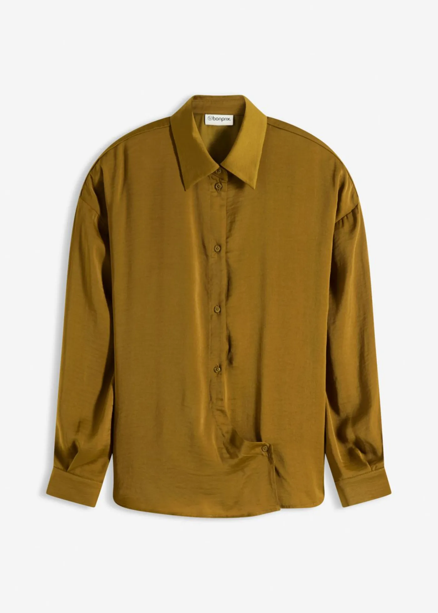 bonprix bonprix Blusa de satén fluido Verde tierra New