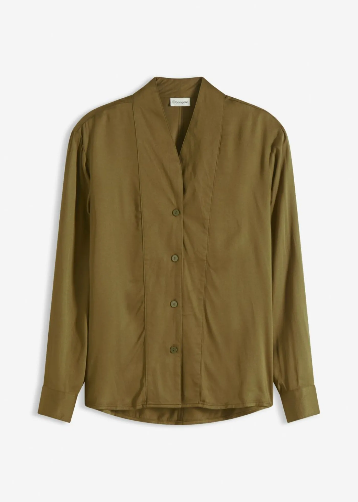bonprix bonprix Blusa de satén fluido Oliva Outlet