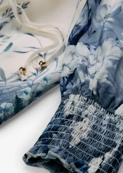 bonprix bonprix Blusa de seda azul pálido-azul marino Discount